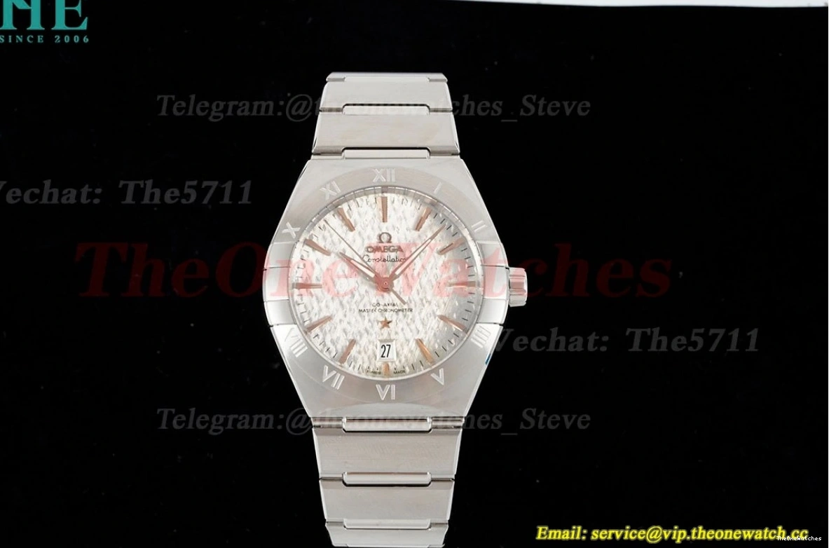 SS Constellation Textured ORF 39mm SS A8800 Dial White 0213